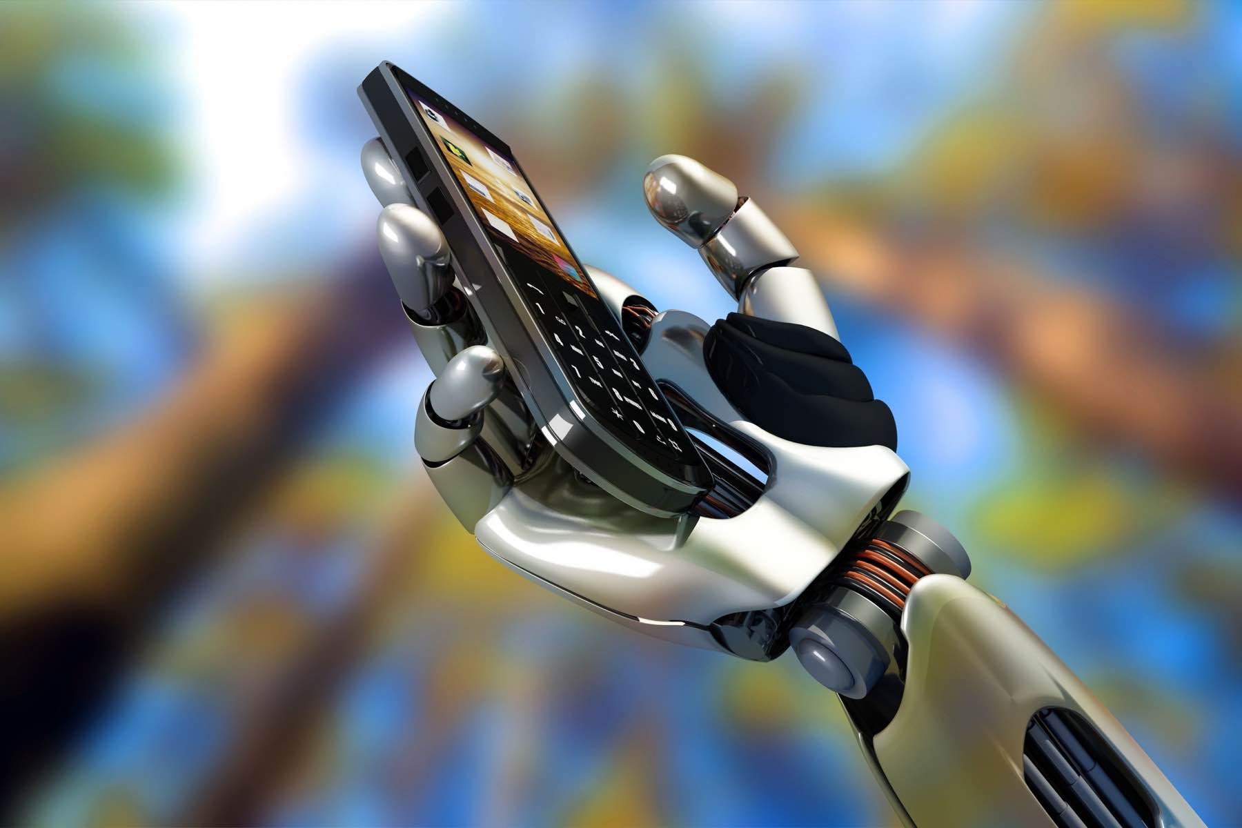 Robot holding phone