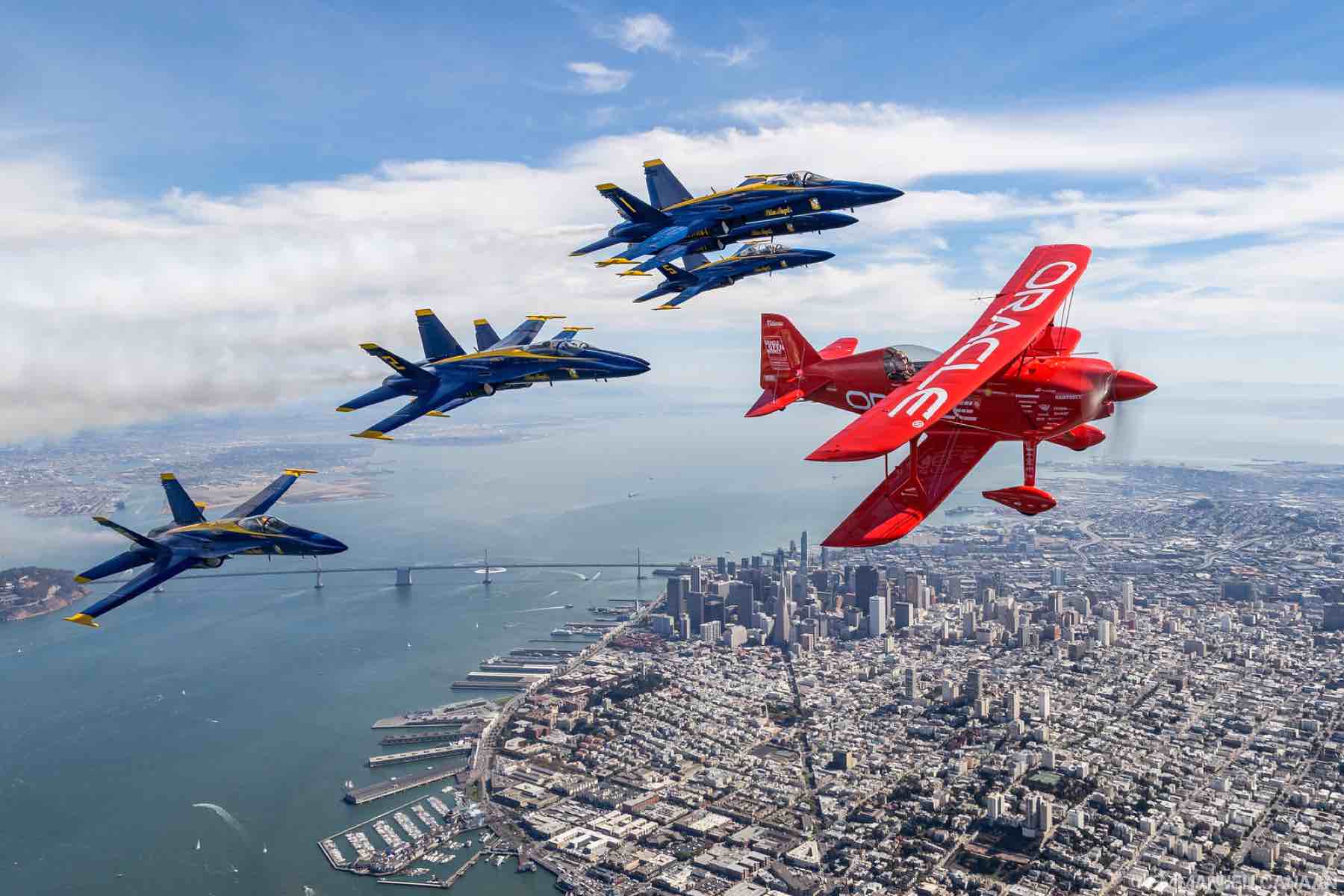 Oracle Plane with Blue Angels