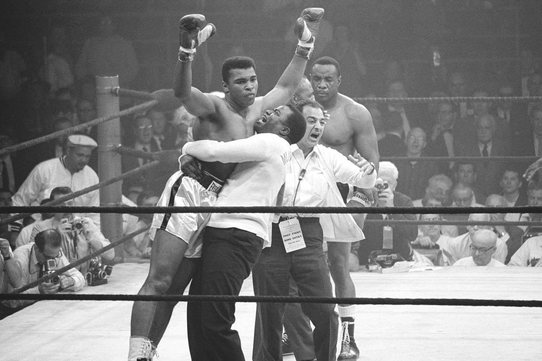 Muhammad Ali winning a match