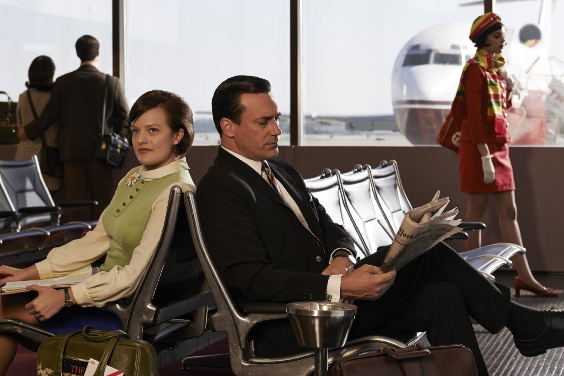 Mad Men: Peggy and Don in an airport