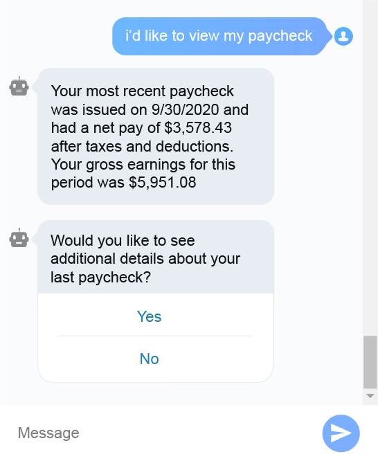 Ida Dialogue: someone asking about paycheck